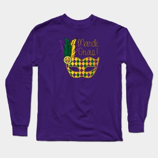 Mardi Gras Argyle Mask Long Sleeve T-Shirt